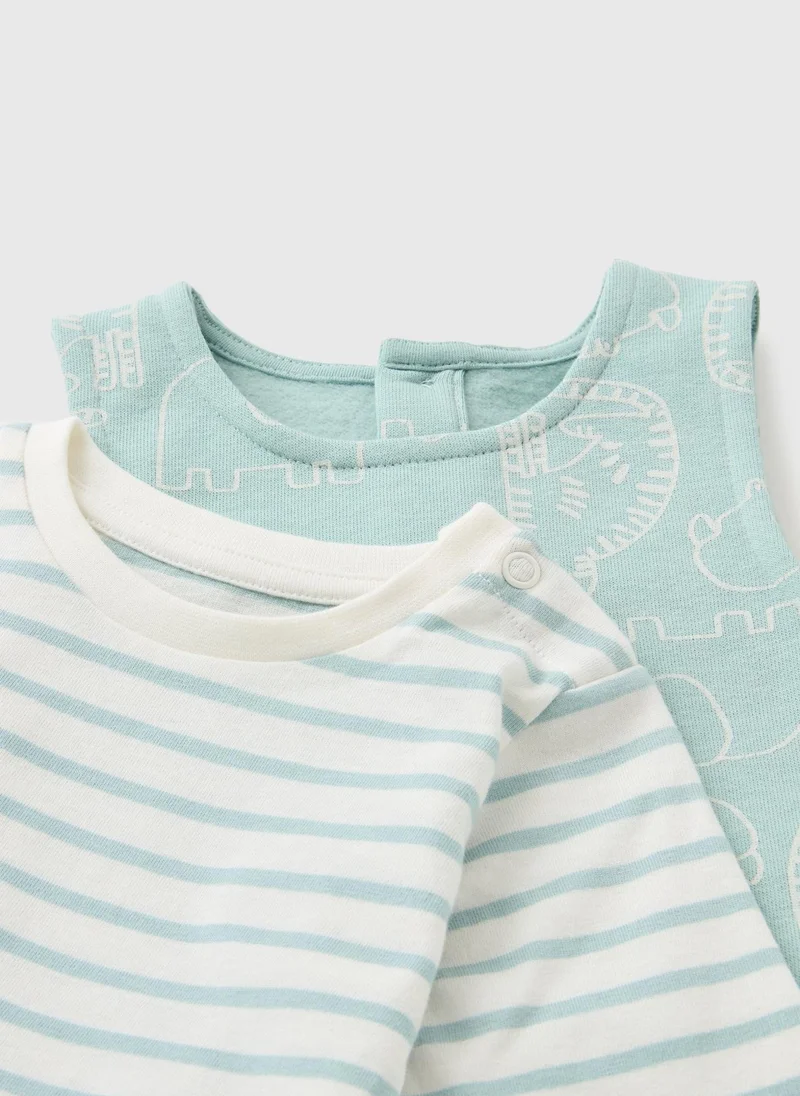 Matalan Baby Sage Animal Top & Dungaree Set